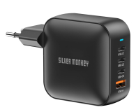 Silver Monkey Ładowarka GaN Smart Quadro 100W PD Czarna - 1417253 - zdjęcie 1